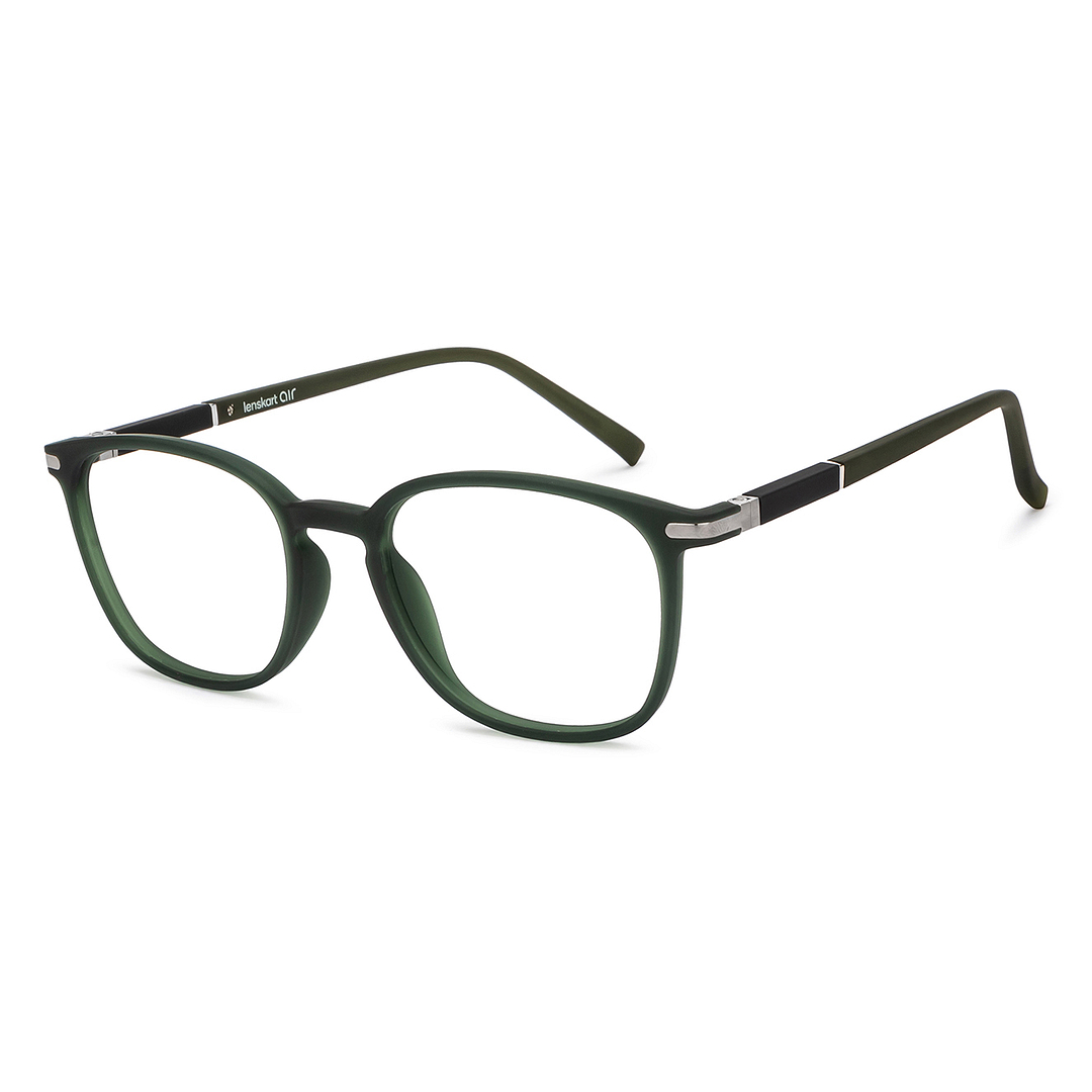 Green Transparent Silver Black Green Full Rim Round Lenskart Air ...