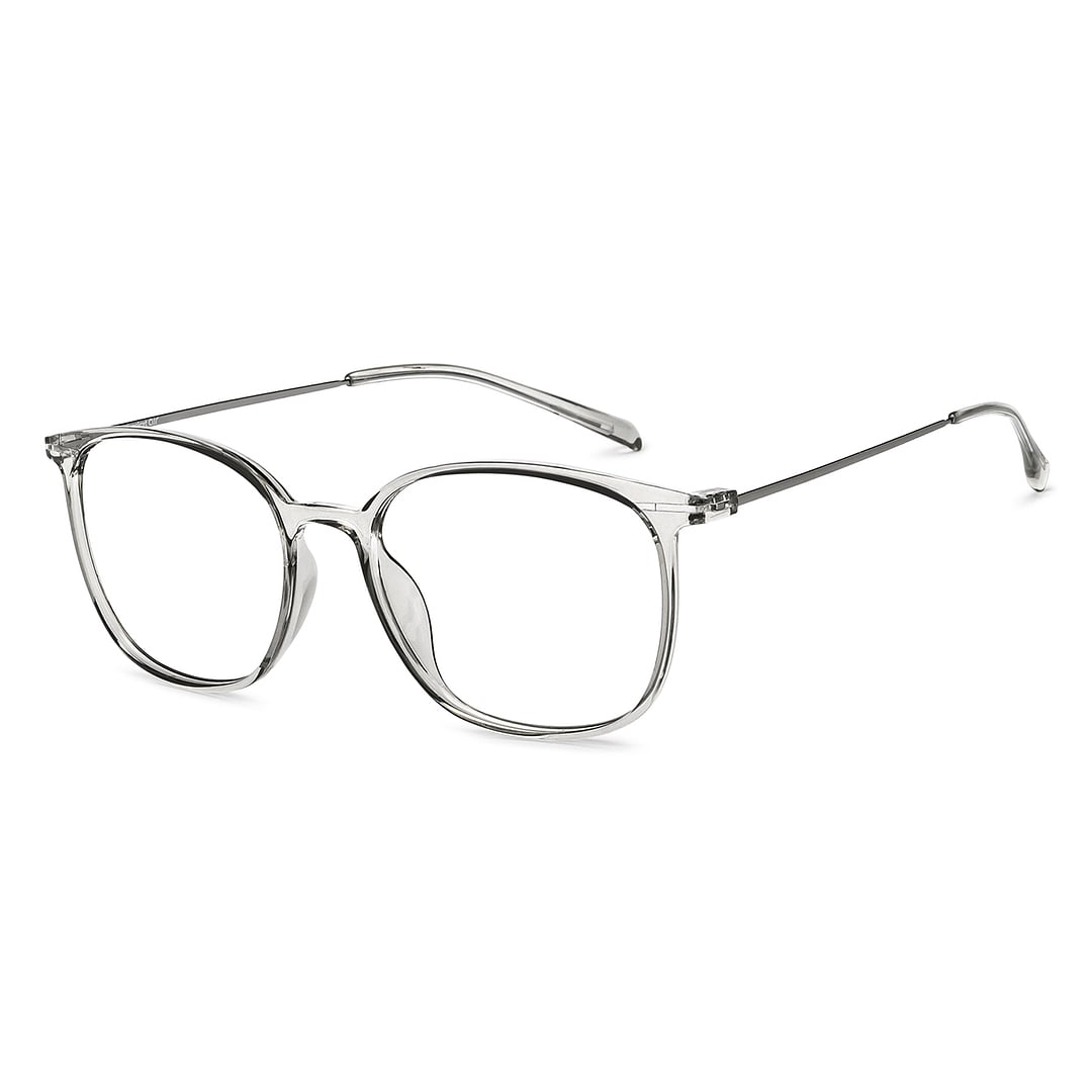 Grey Silver Transparent Full Rim Round Lenskart Air fusion LA E13068-C6 ...