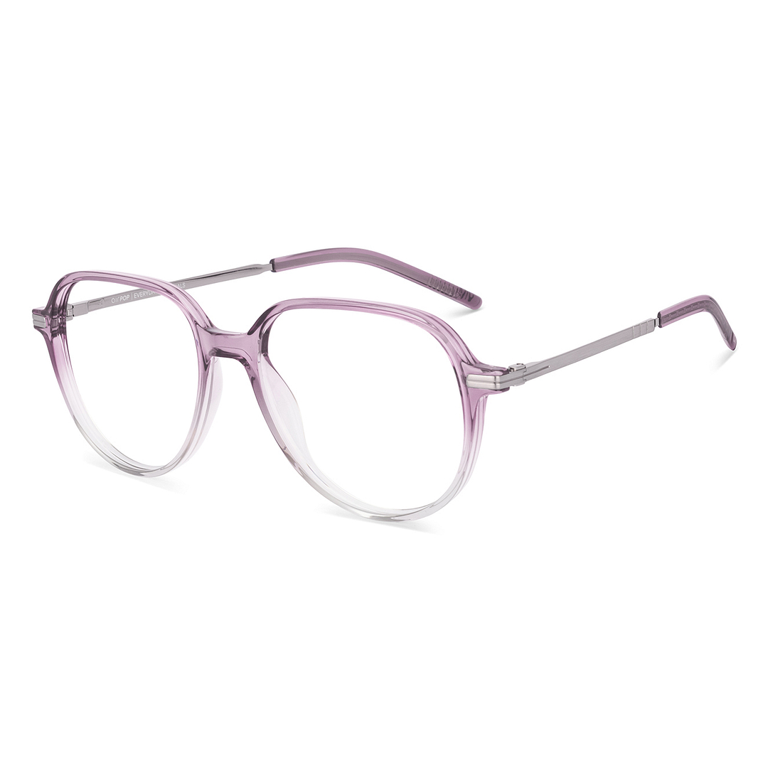 Buy Shiny Gradient Purple Clear Brushed Light Gun Full Rim Round ...