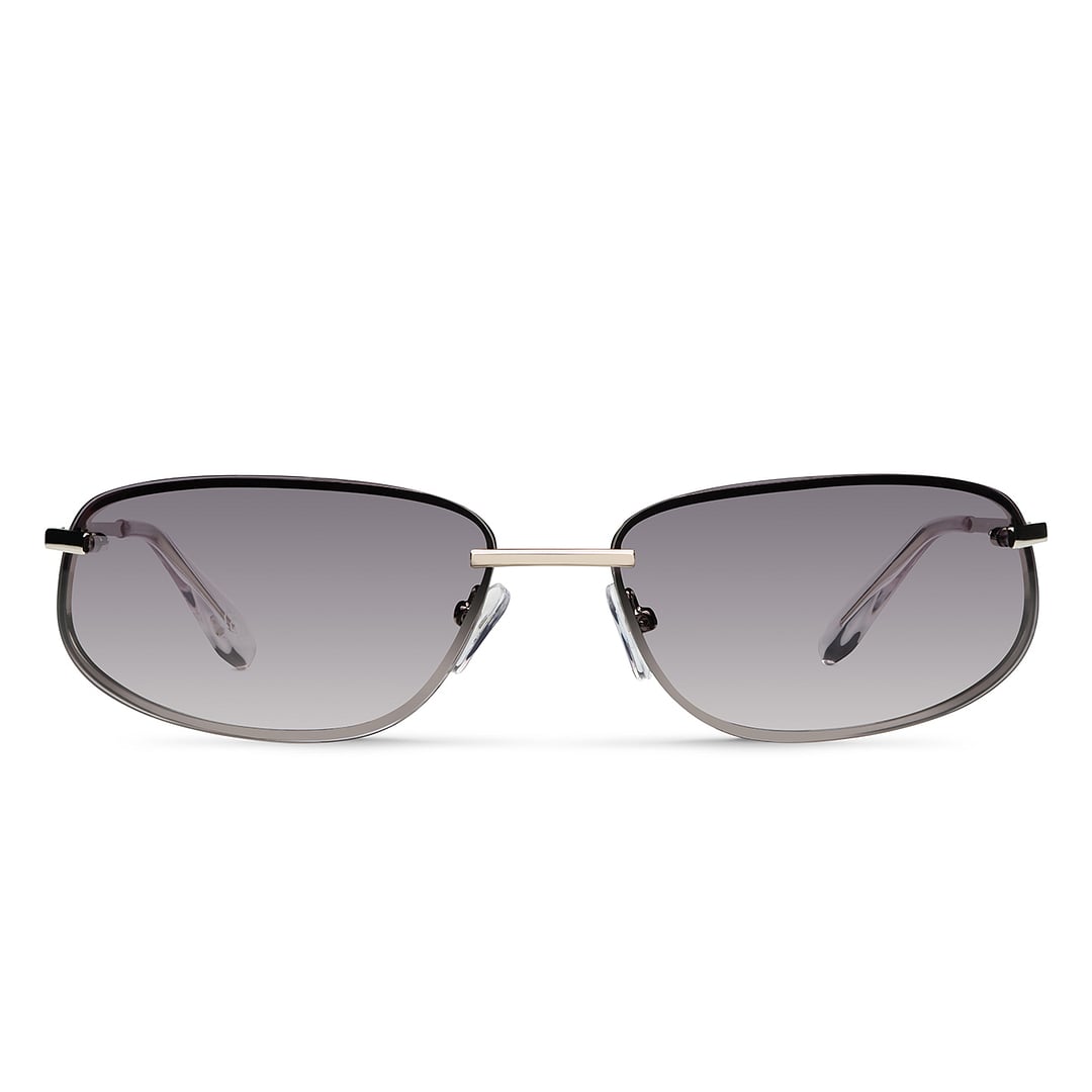 Silver Grey Gradient Rimless Rectangle Meller MEL S19266 Sunglasses
