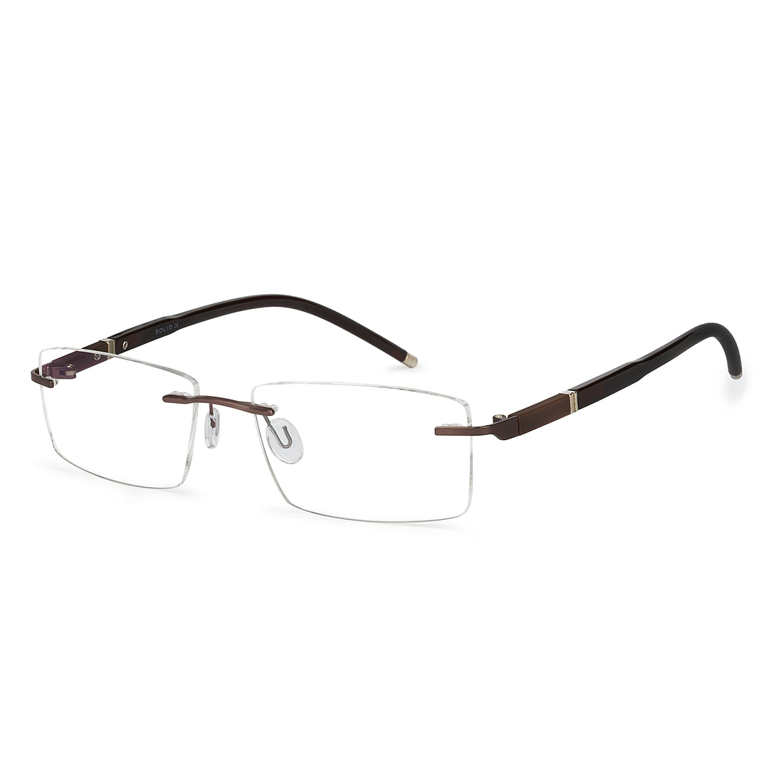 Buy Brown Rimless Rectangle Solid Air Fusion 005-C8 Eyeglasses at Lenskart.