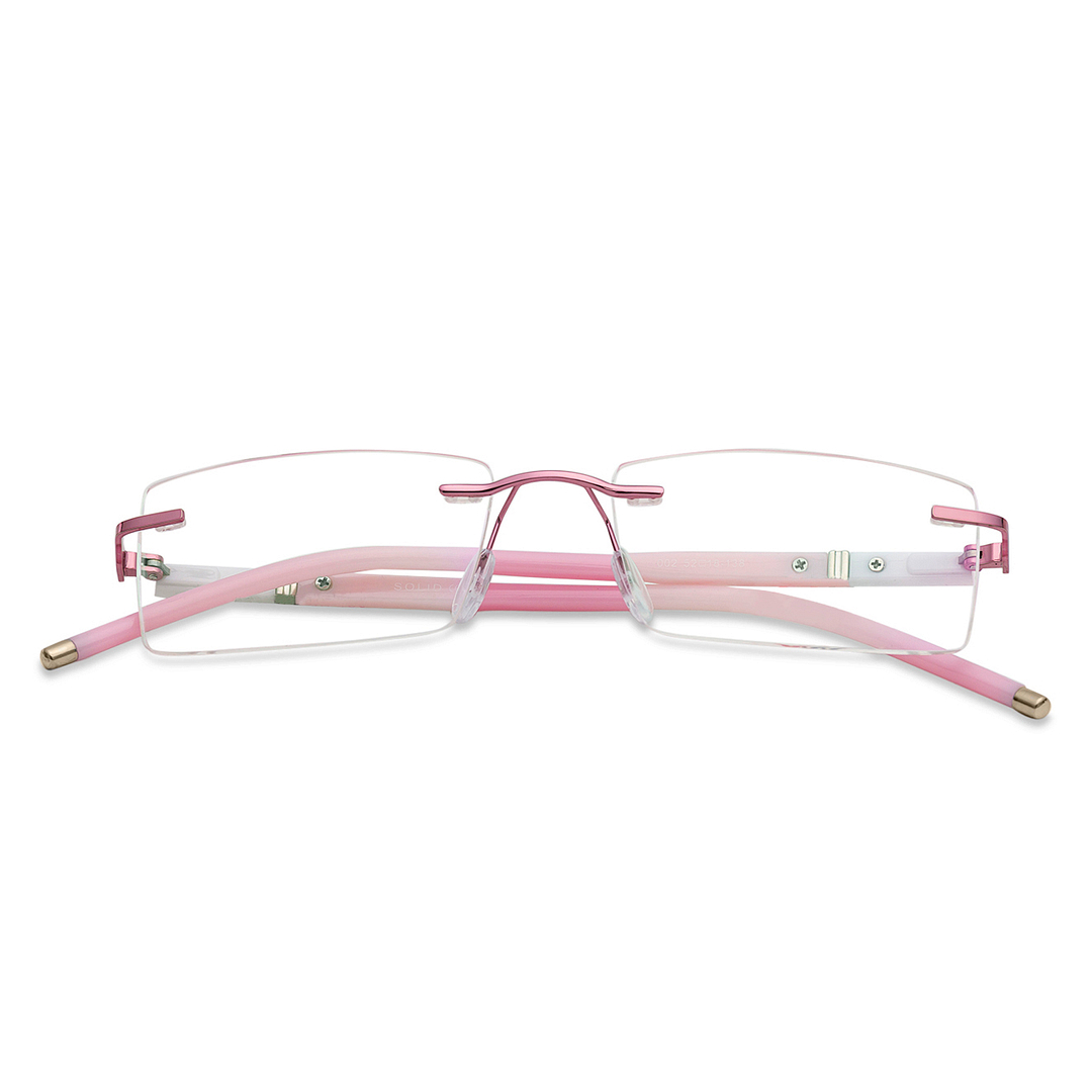 Buy Pink Rimless Rectangle Solid Air Fusion 002-C5 Eyeglasses at Lenskart.