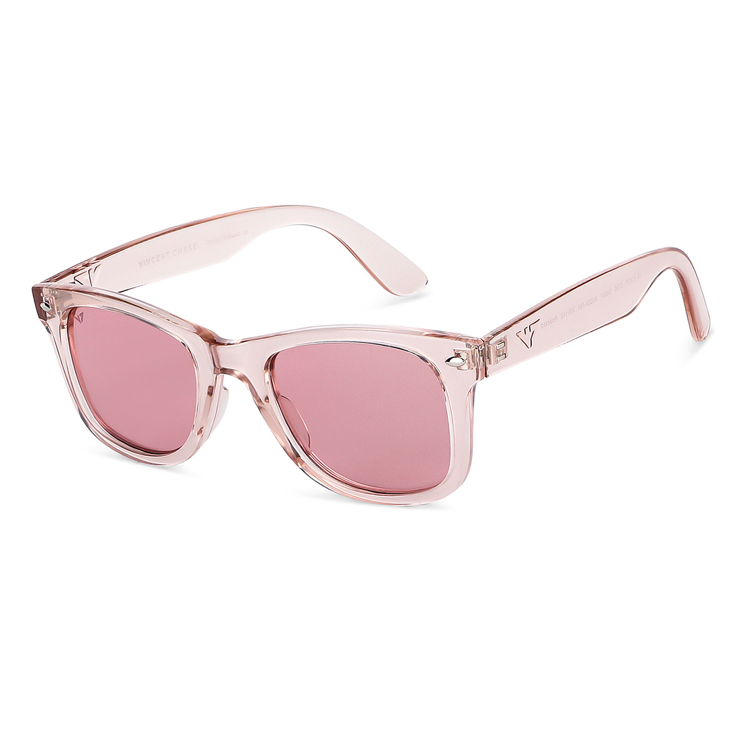 Buy Pink Transparent Full Rim Square Vincent Chase Style Cast PC VC ...