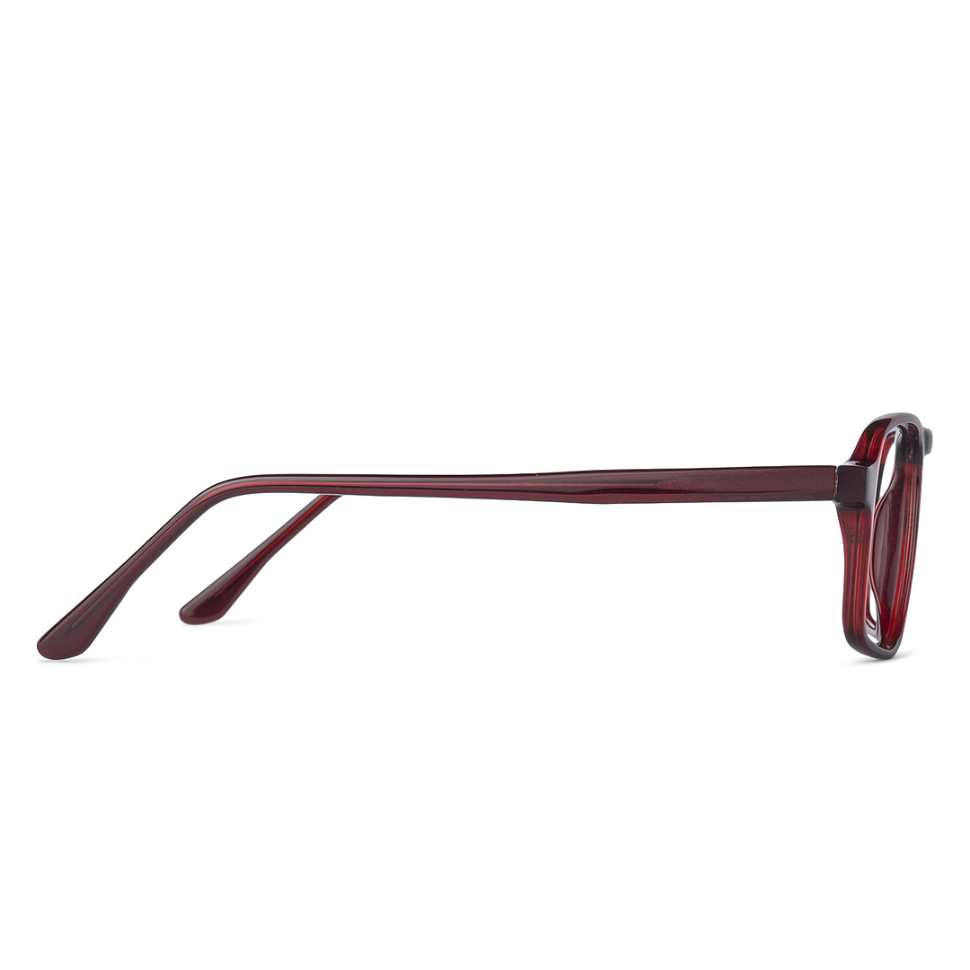 Buy Maroon Transparent Full Rim Rectangle Vincent Chase Classic Acetate ...