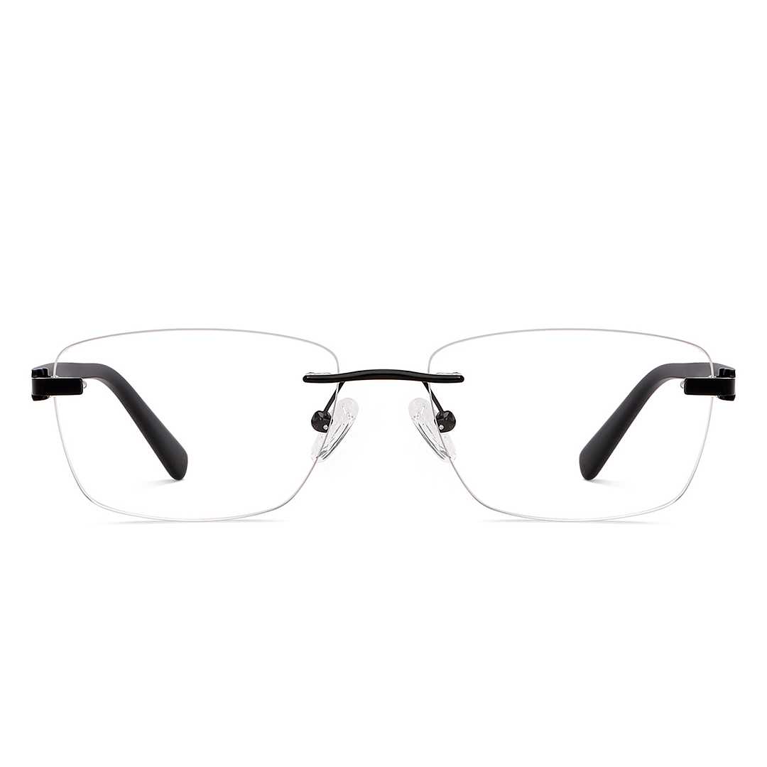 Buy Lenskart Air Black Stainless Steel Rectangle Spectacles Online ...