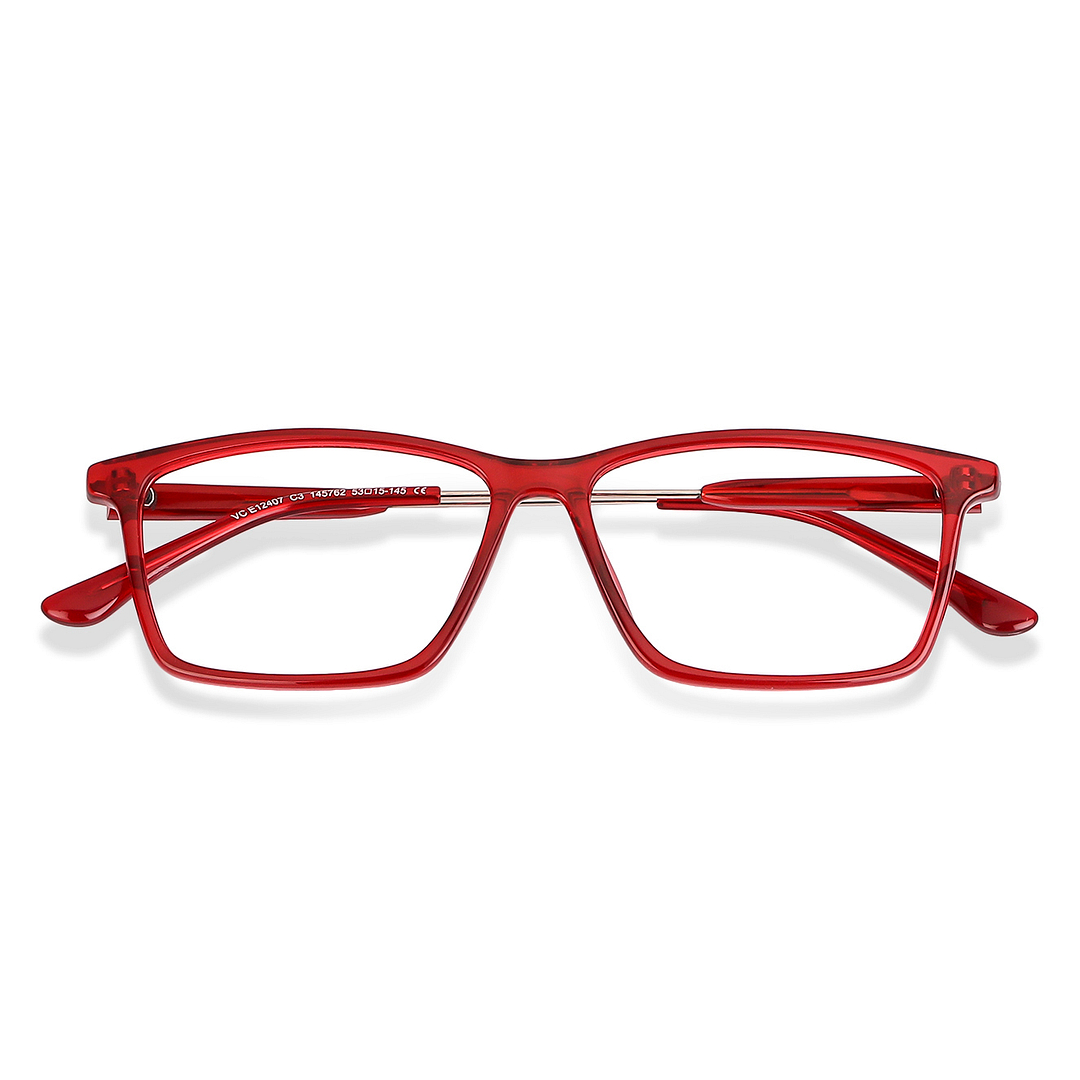 Maroon Transparent Silver Full Rim Rectangle Lenskart Air Comfort VC ...