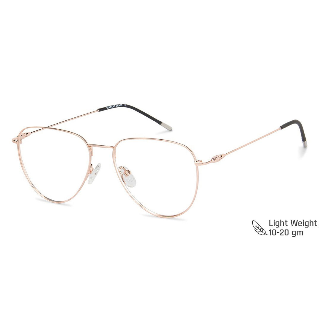 Buy Matte Gold Black Full Rim Aviator Vincent Chase Online SLEEK STEEL ...