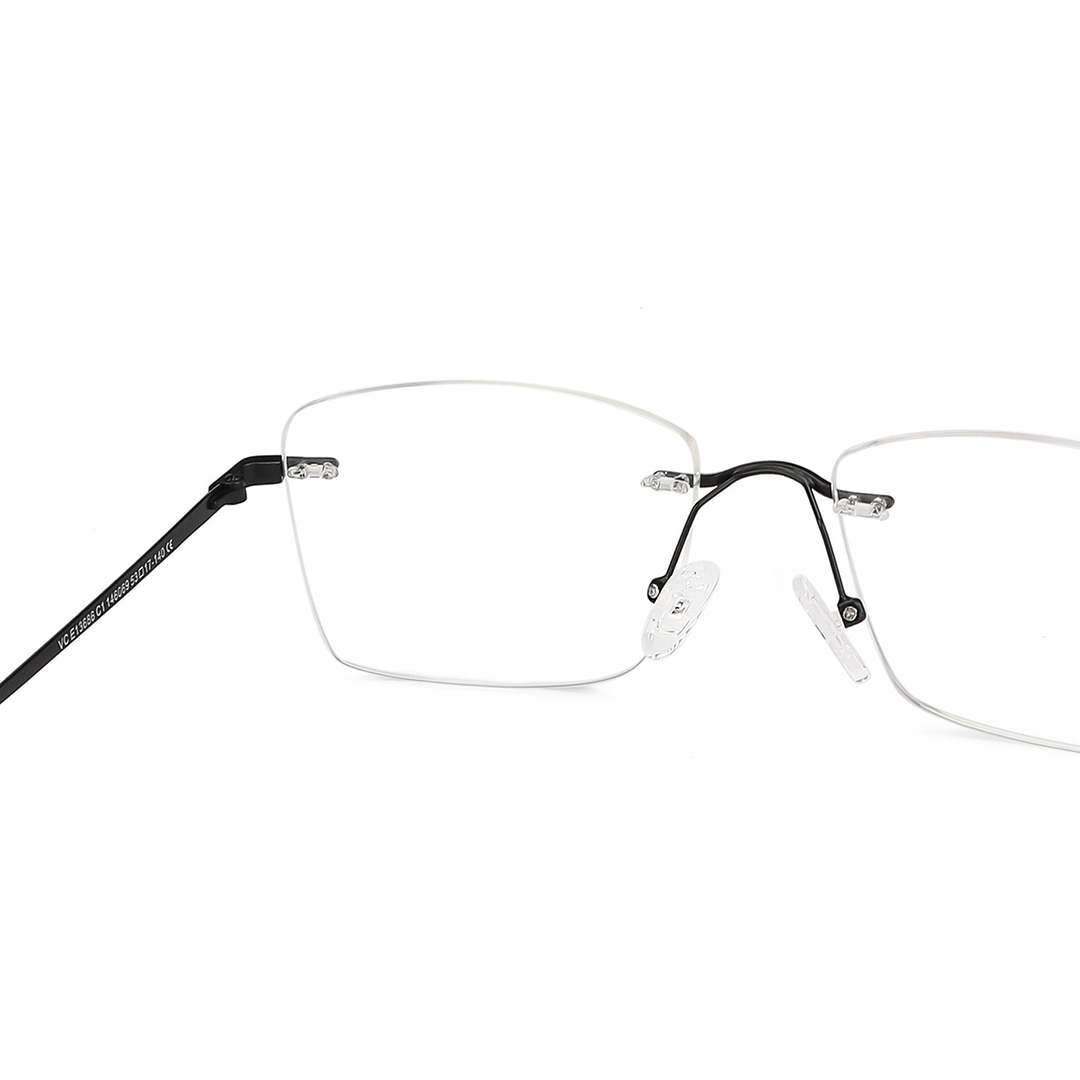 Buy Vincent Chase Black Stainless Steel Rectangle Spectacles Online ...
