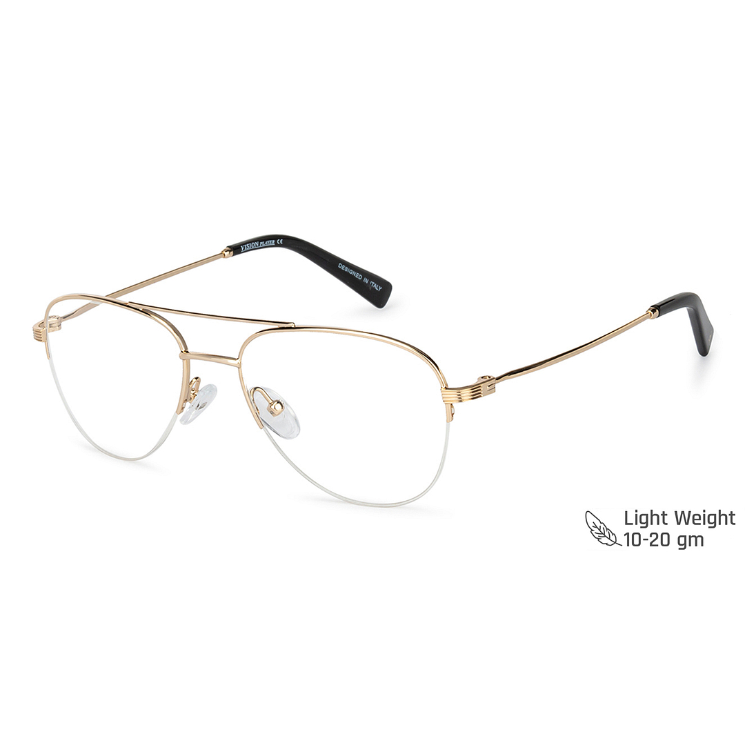 Buy Gold Black Half Rim Aviator Vincent Chase SLEEK STEEL VP059 -C1 ...