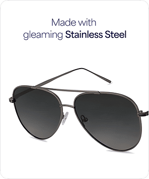 Buy John Jacobs Grey Stainless Steel Aviator Sunglasses Online
