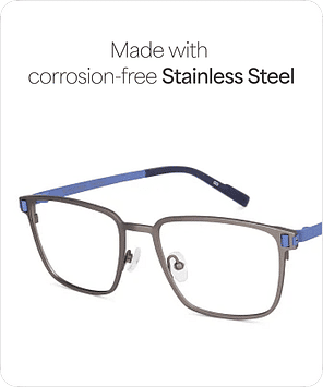 Grey Full Rim Square John Jacobs Supreme Steel JJ E70038 Eyeglasses