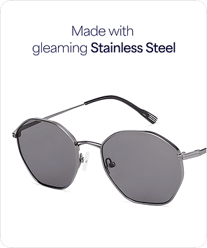 Buy John Jacobs Grey Stainless Steel Hexagonal Sunglasses Online
