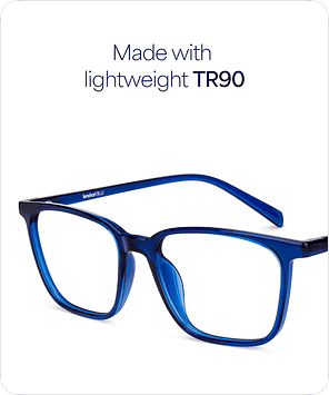Blue Block Zero Power Screen Glasses : Blue Full Rim Square