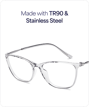 Buy Silver Transparent Full Rim Cat Eye Lenskart Air Essentials LA