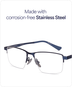 Buy Blue Half Rim Rectangle OWNDAYS Titanium OD E50052 XW