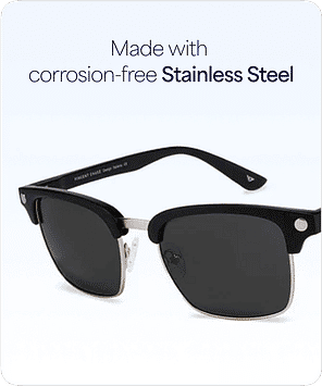 Buy Black Grey Full Rim Clubmaster Vincent Chase Polarized Blend