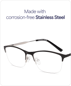 Black Half Rim Rectangle Vincent Chase VC E13400-W Eyeglasses