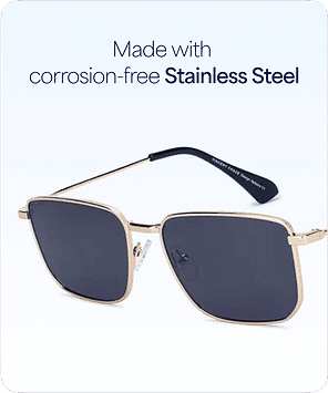 Buy Blue Gold Full Rim Rectangle Square Vincent Chase MET EFFECT