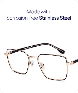 Gold Black Full Rim Square Vincent Chase Classic Metal VCE000413