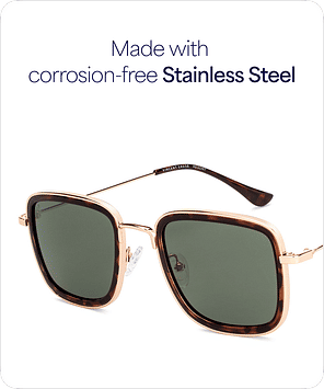 Green Gold Full Rim Square Vincent Chase Polarized Sun Metal VC