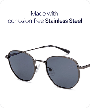 Buy Grey Gunmetal Full Rim Geometric Vincent Chase Polarized METAL