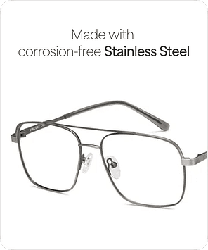 Gunmetal Full Rim Geometric Vincent Chase Sleek Steel VC