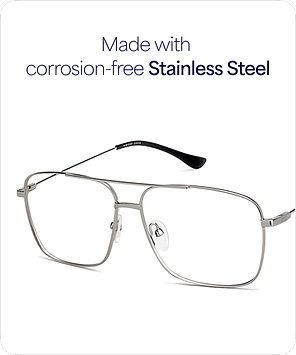 Buy Silver Black Full Rim Square Vincent Chase Sleek Steel