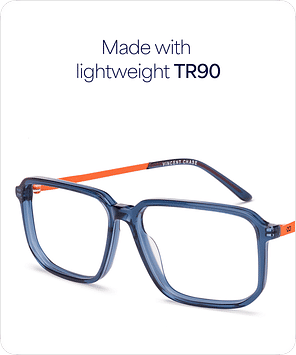 Blue Transparent Orange Full Rim Square Vincent Chase Hybrid
