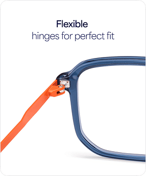 heather　804045サイドアクリル Blue Transparent Orange Full Rim Square Vincent Chase Hybrid