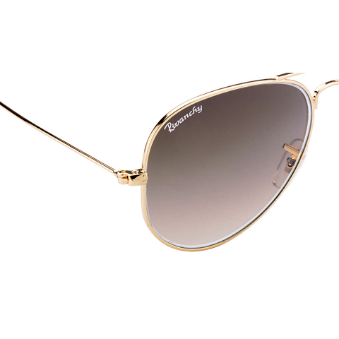 BRANDED Gold Full Rim Aviator left side