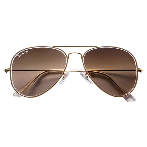 BRANDED Gold Full Rim Aviator left side