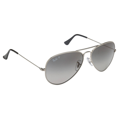 BRANDED Silver Full Rim Aviator left side