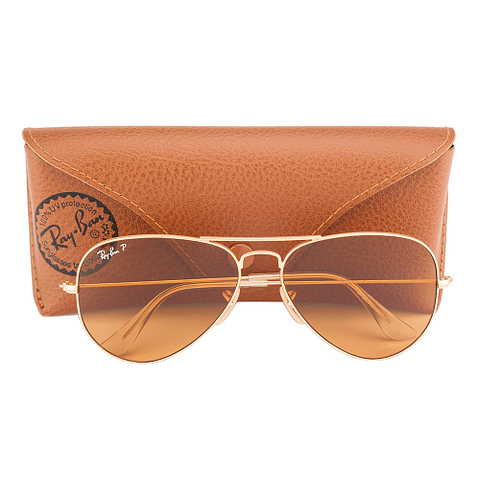 Ray-Ban Gold Full Rim Aviator left side