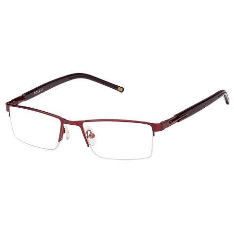 Maroon Half Rim Rectangle Vincent Chase Sleek Steel GL 040