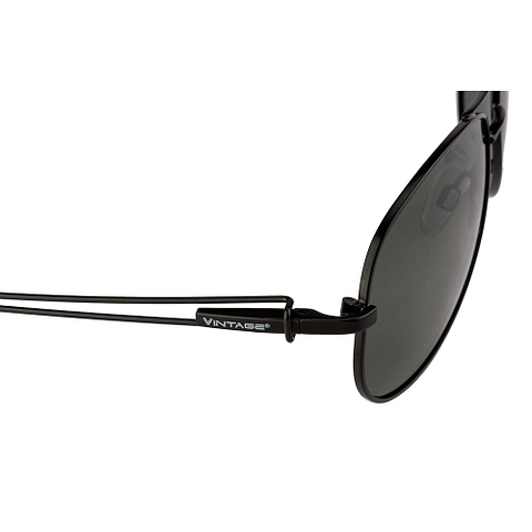 Vintage Black Full Rim Aviator right side Vintage Black Full Rim Aviator right side