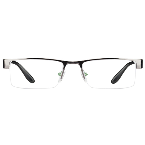 Vincent Chase Online Dark Gunmetal Half Rim Rectangle left side