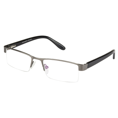 Vincent Chase Online Dark Gunmetal Half Rim Rectangle left side