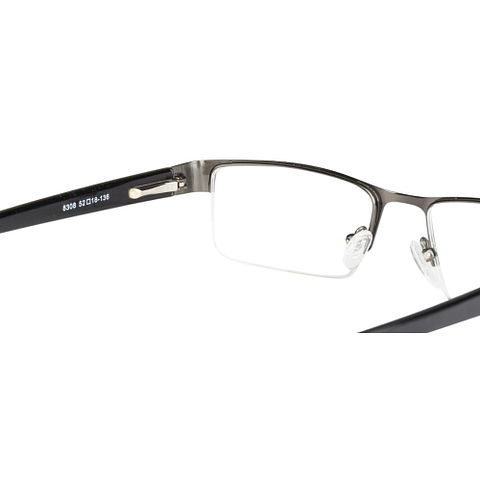Vincent Chase Online Dark Gunmetal Half Rim Rectangle left side