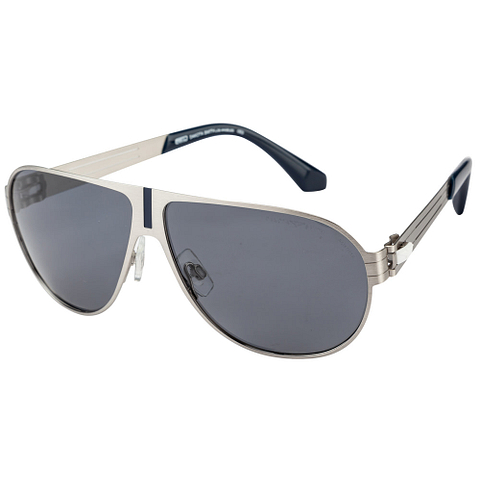 BRANDED Silver Full Rim Aviator left side