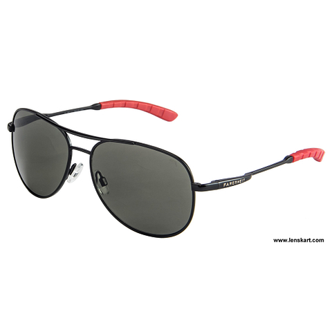 BRANDED Black Full Rim Aviator left side