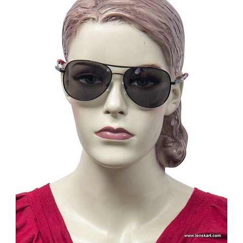 BRANDED Black Full Rim Aviator left side