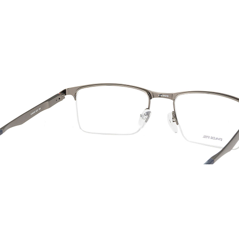 BRANDED Mid Gunmetal Half Rim Rectangle right side