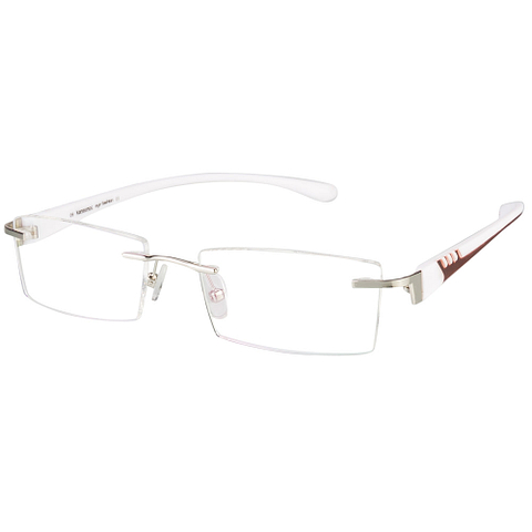 BRANDED Silver Rimless Rectangle left side BRANDED Silver Rimless Rectangle left side