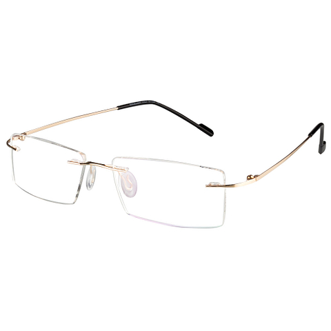 BRANDED Gold Rimless Rectangle left side
