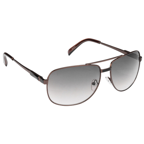 BRANDED Light Brown Full Rim Aviator left side