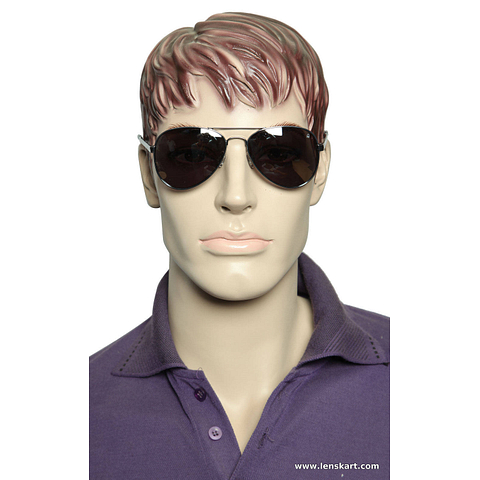 United Colors of Benetton Silver Full Rim Aviator left side