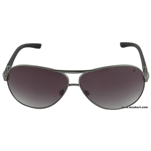 United Colors of Benetton Dark Gunmetal Full Rim Aviator left side