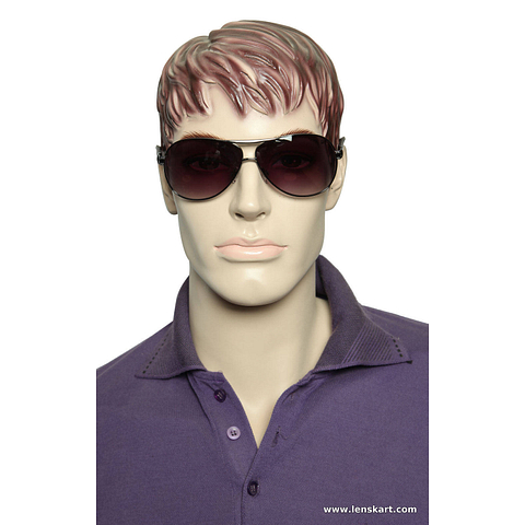 United Colors of Benetton Dark Gunmetal Full Rim Aviator left side