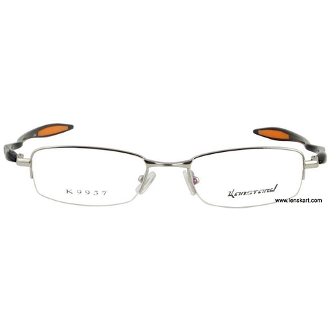Buy Lenskart Kanstand K9957 Col2 Silver Black Eyeglasses at