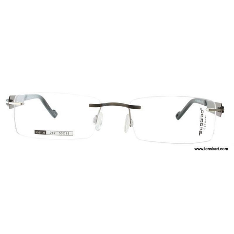 Lenskart Silver Rimless Rectangle left side